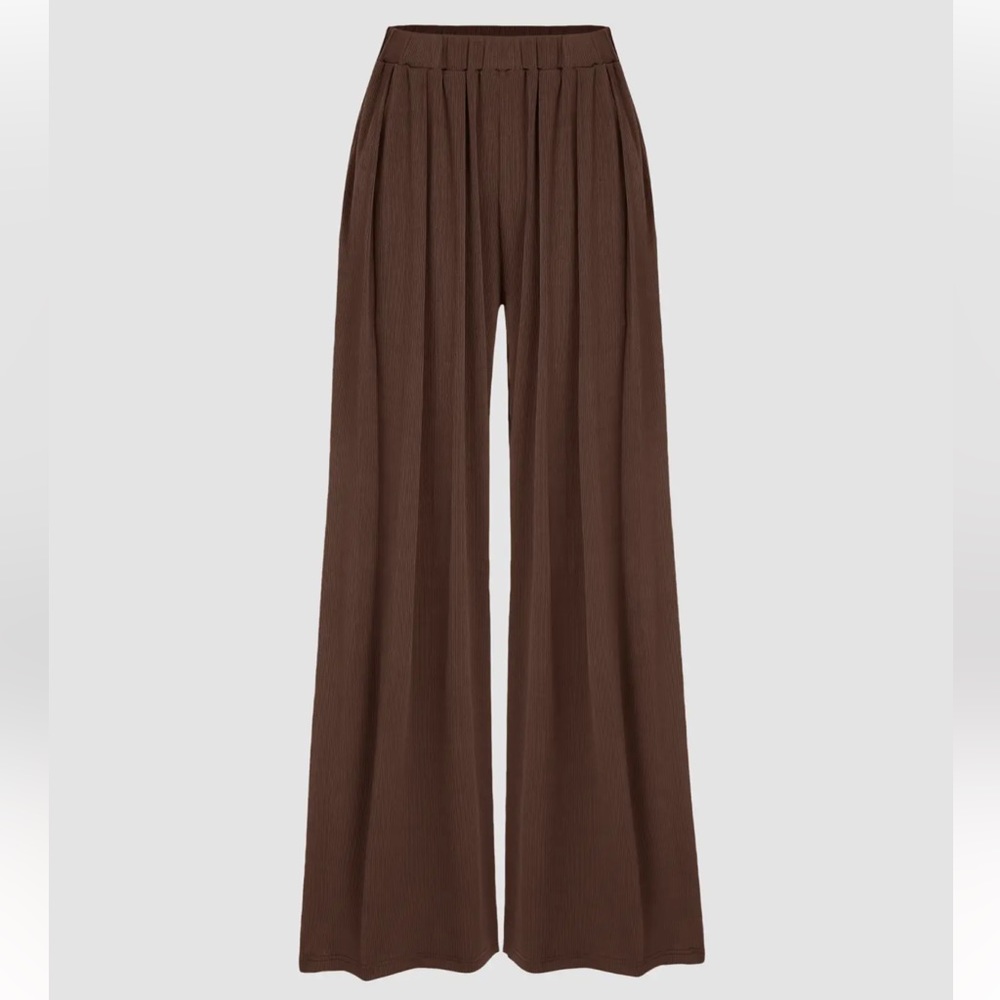 Solid elastic waist band wide leg pants from Cider; tik tok viral cider pants